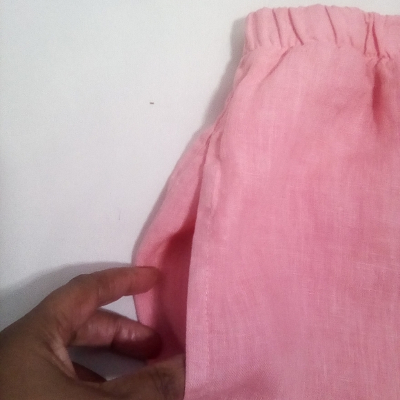 Bryn Walker Women's Soft Pink High Waist Pullon Linen Trousers Size Large - Picture 8 of 8